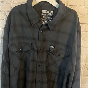 2X DIXXON Men's THE GRAYSCALE Dark Gray Checkered Shirt Harley Davidson Flannel
